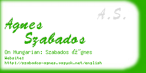 agnes szabados business card